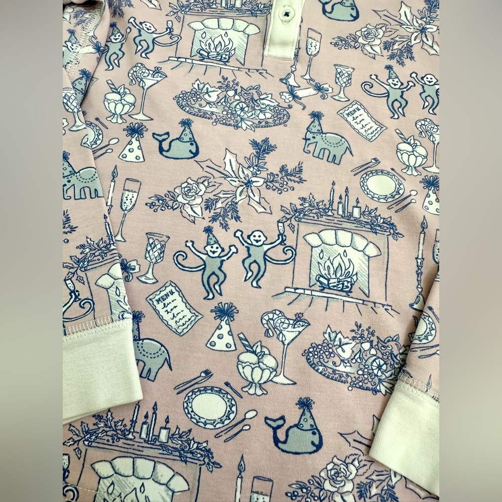 Roller Rabbit Pink Party Toile Pajama Set size 10 kids - Picture 3 of 5